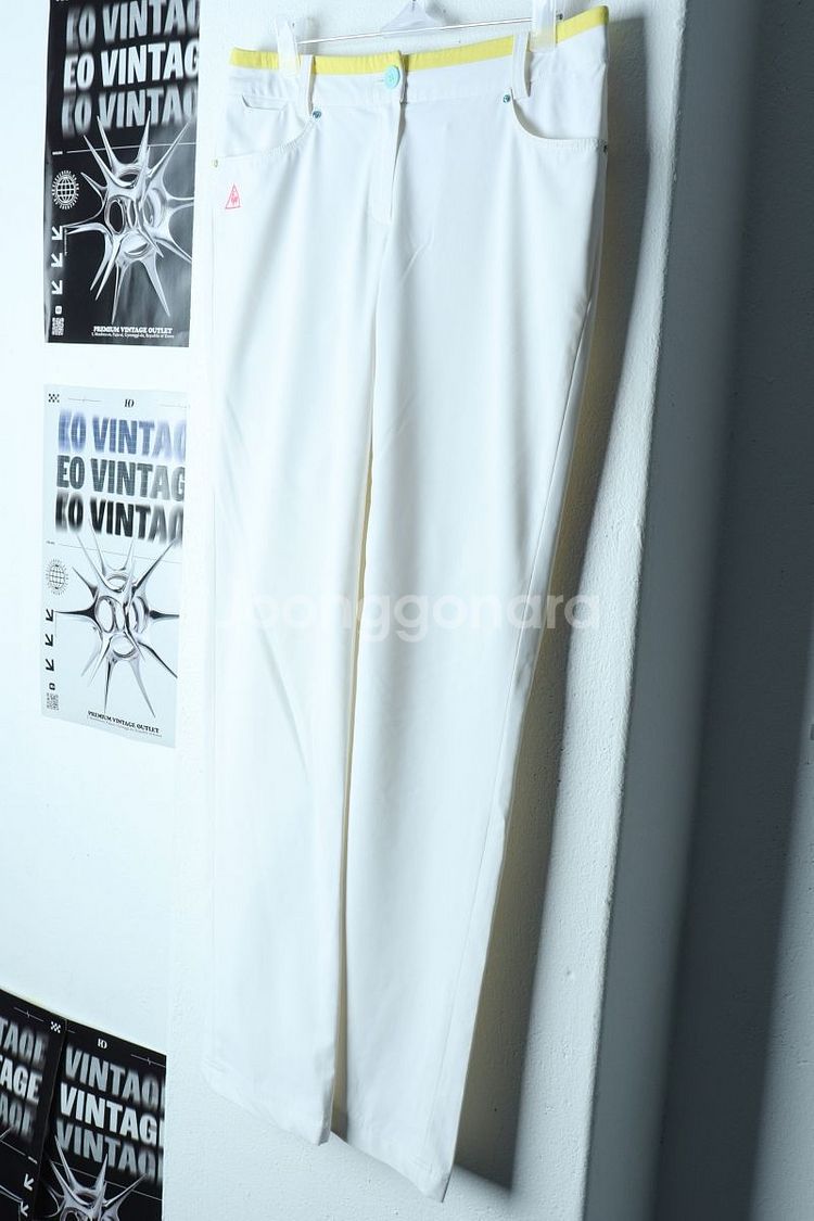 W(L) 르꼬끄 슬랙스 경량 바지 골프 화이트--0