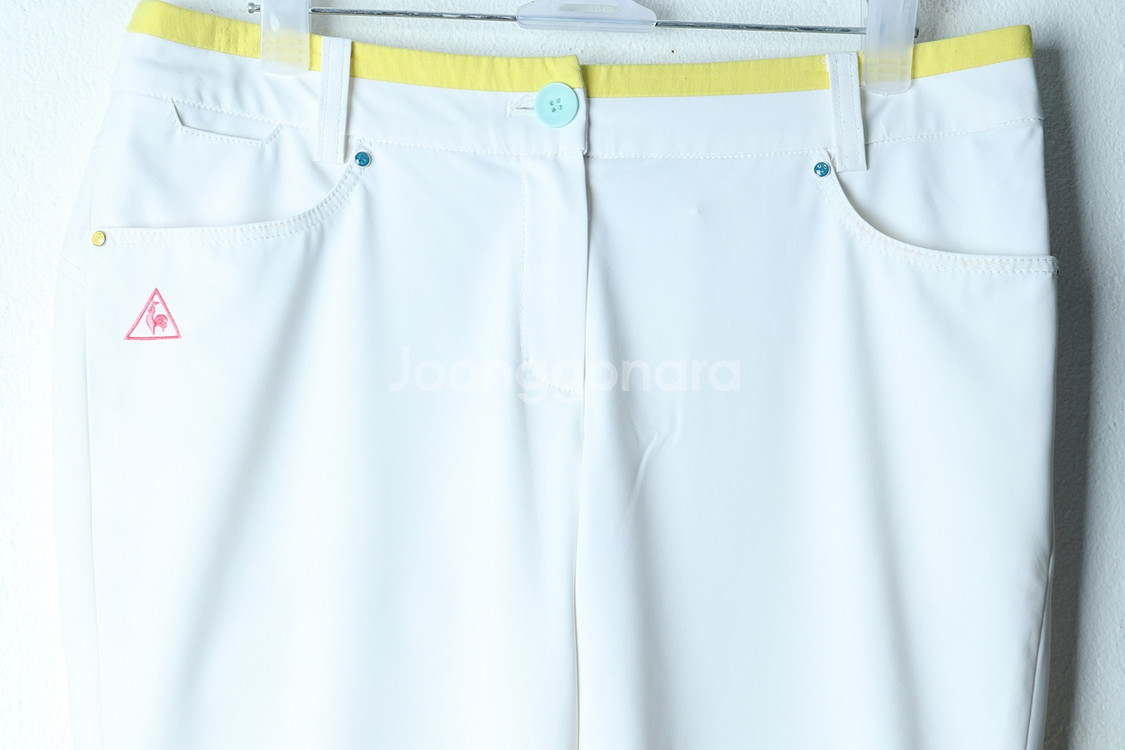 W(L) 르꼬끄 슬랙스 경량 바지 골프 화이트--2