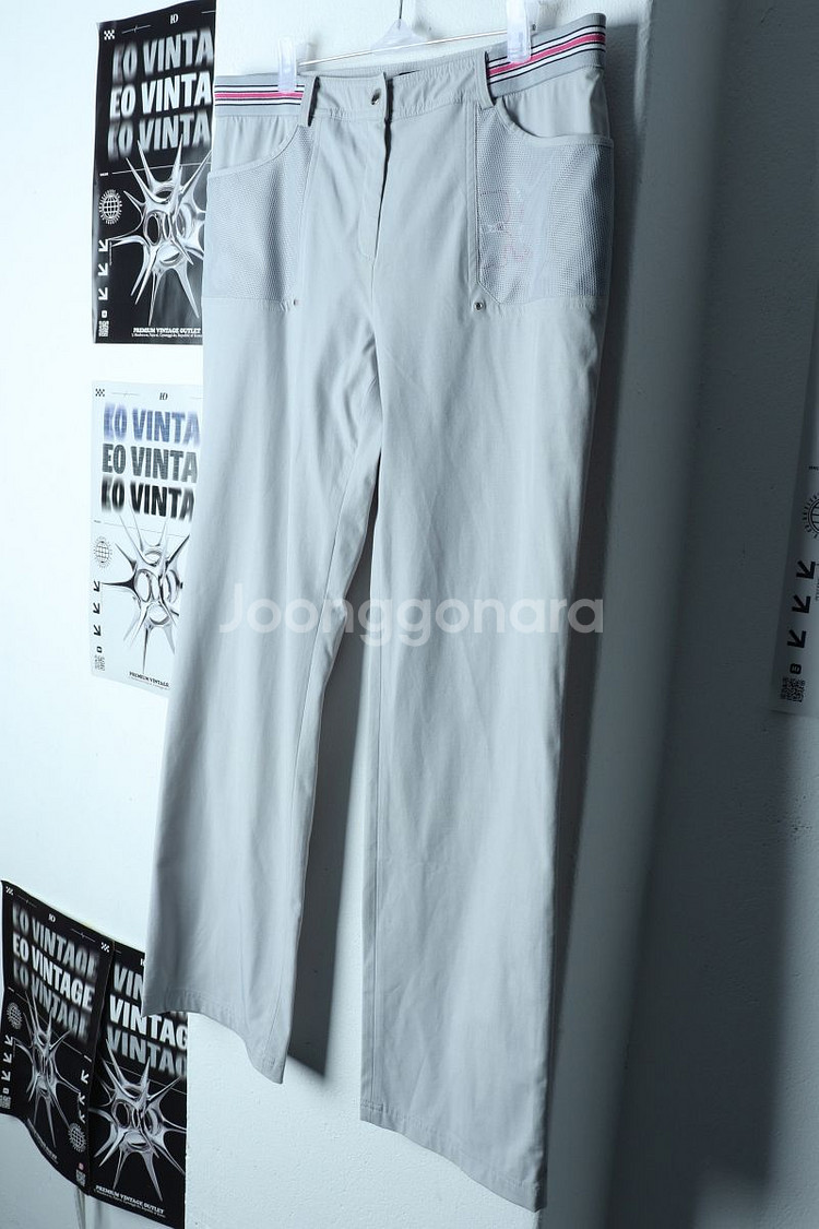 W(2XL) 발망 슬랙스 경량 바지 빅사이즈 밴딩--0