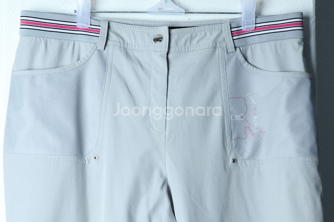 W(2XL) 발망 슬랙스 경량 바지 빅사이즈 밴딩--2
