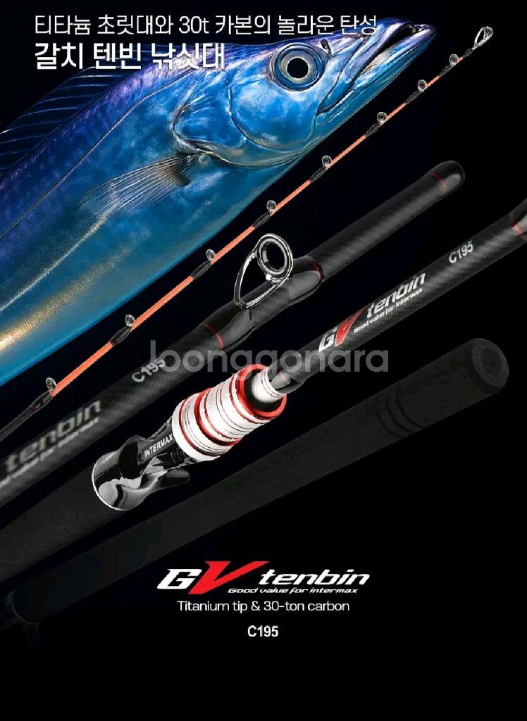텐빈로드,준내만갈치 카본선상낚시대 티타늄팁, 가방--0
