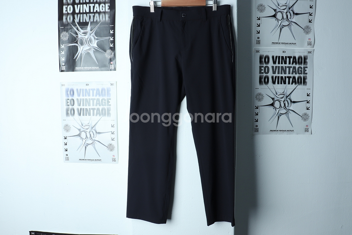 (L-XL) 르꼬끄 슬랙스 경량 바지 골프 블랙--1
