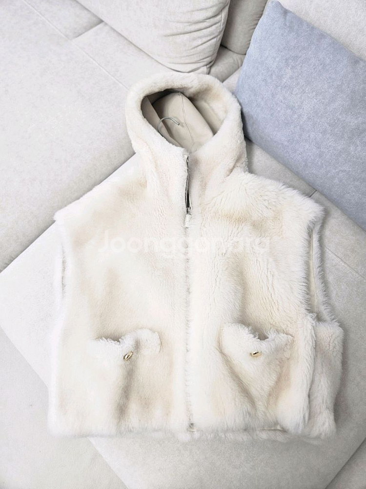 더캐시미어 램스 퍼 후드 베스트--5