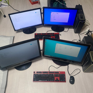 컴퓨터 세트 듀얼 모니터 pc 데스크탑