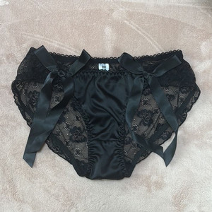 블랙 리본 시스루 팬티