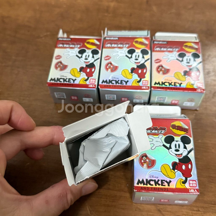 디즈니 미키마우스 구피 도날드 쌀알 피규어 5개--1