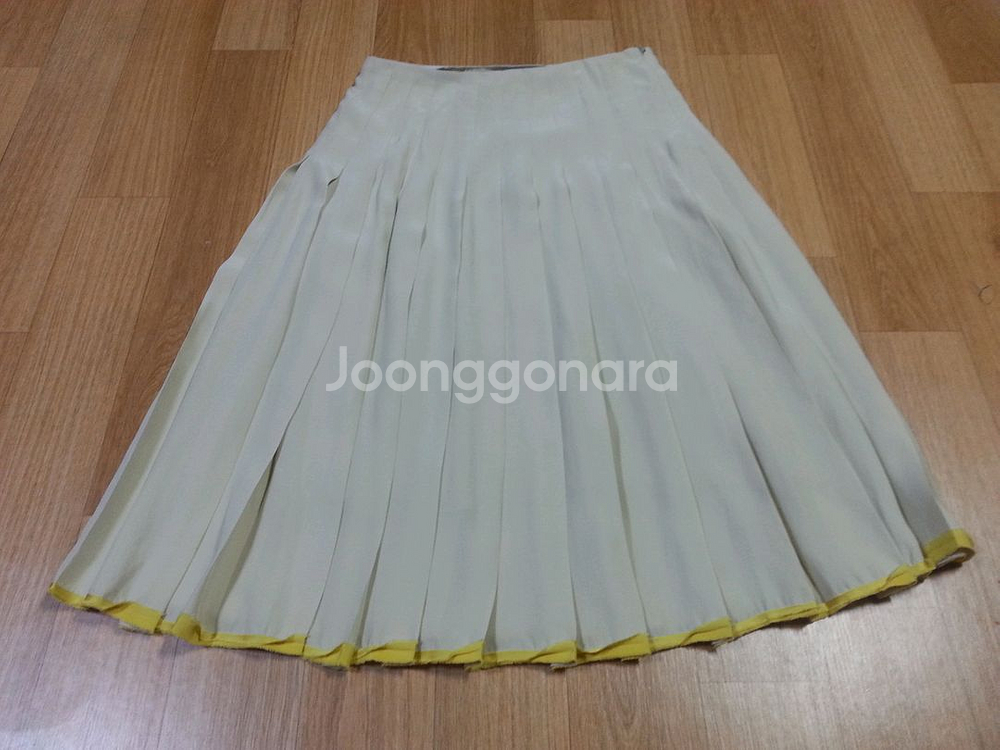 PRADA 프라다 실크 플리츠 스커트--0