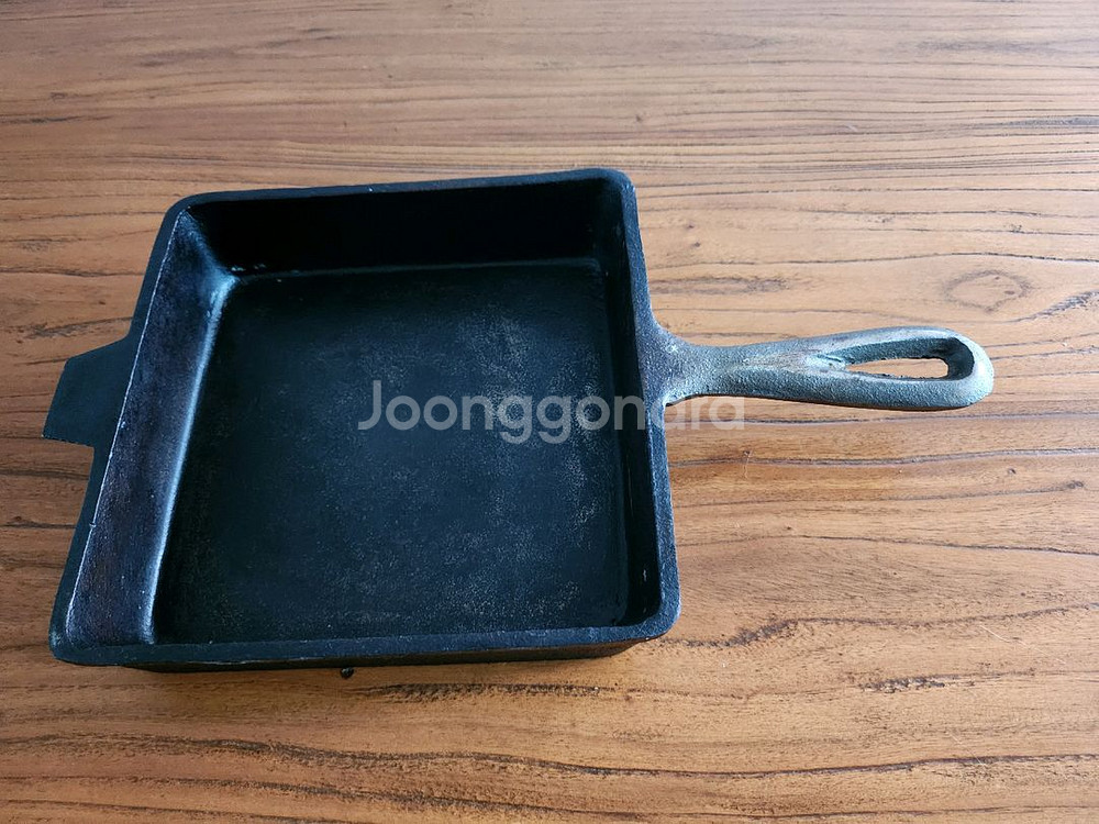 안성주물 꼬마사각 무쇠팬--0