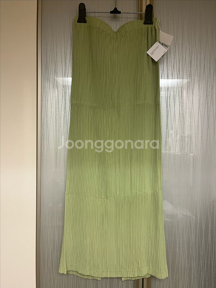 이세이미야케 해칭 스커트 모에기 그린--0