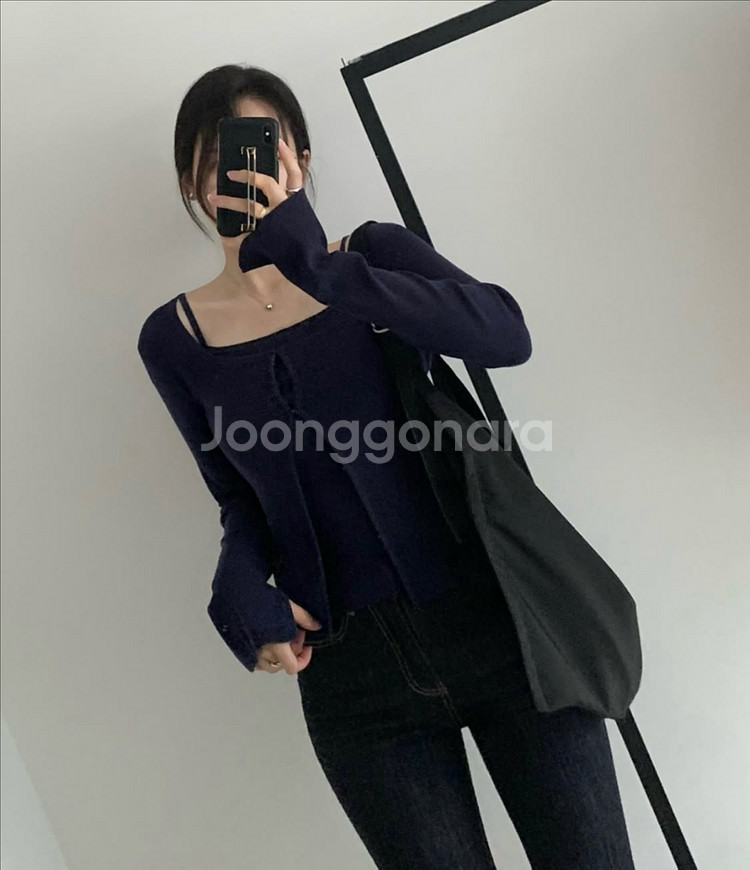 르티에 (Letier) 모엣 스퀘어 슬리브가디건 세트--1
