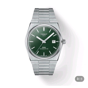 티쏘 prx 40mm 오토매틱 녹판 + 정품 스트랩