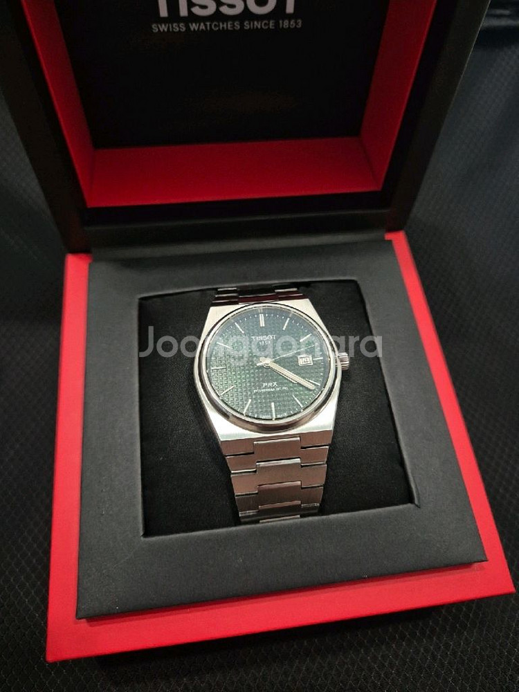 티쏘 prx 40mm 오토매틱 녹판 + 정품 스트랩--1