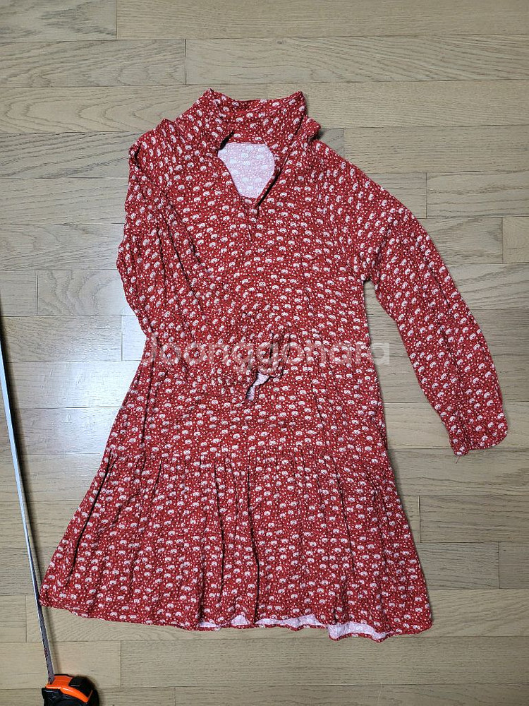 자라키즈 13~14세사이즈 레드 플라워 롱 원피스--0