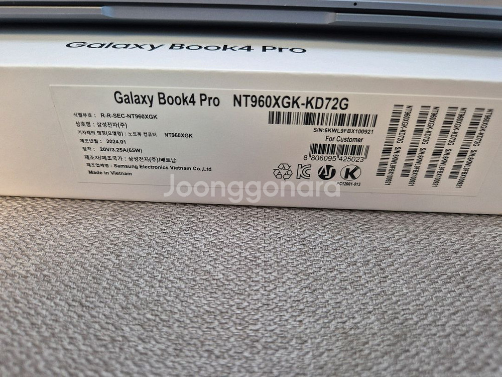 삼성 갤럭시북4 Pro NT960XGK-KD72G--0