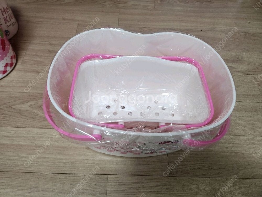 키티 다용도 바구니 목욕바구니 소,대 사이즈 보관함--6