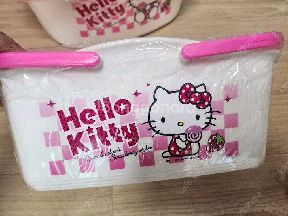 키티 다용도 바구니 목욕바구니 소,대 사이즈 보관함--4