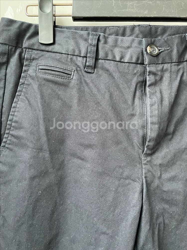 행텐 남성 블랙 면바지--1