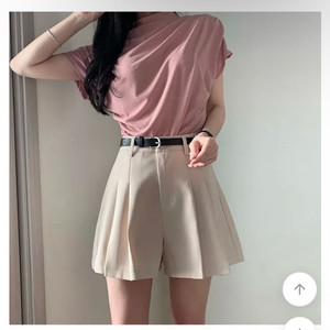 여름 핀턱 4부 반바지_아이보리