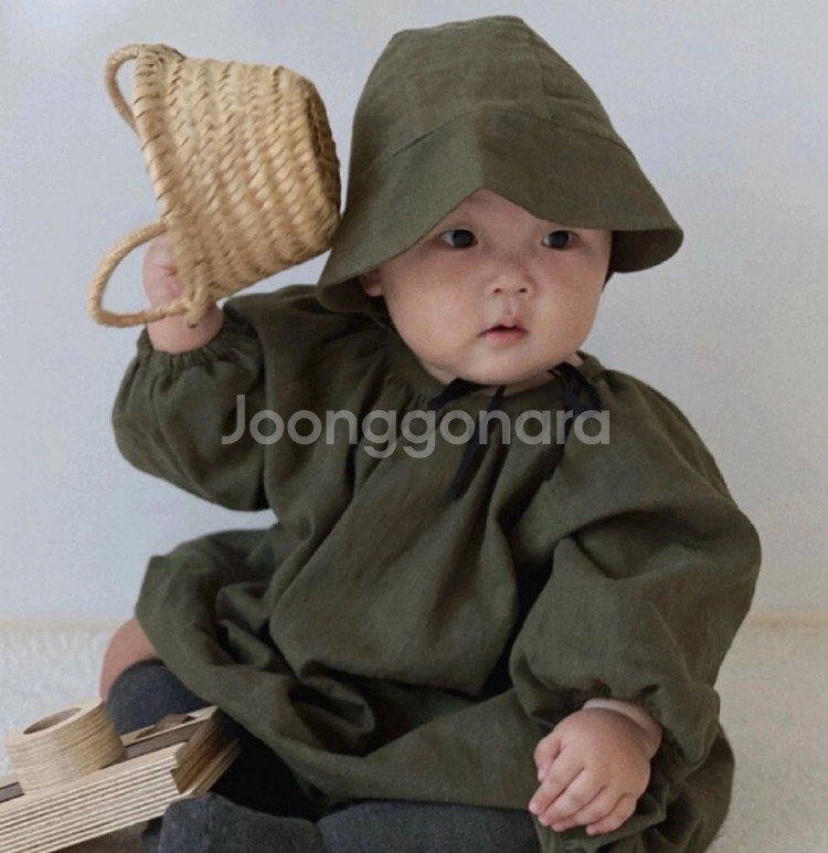 레브주 크로와상 바디수트 보넷 세트(돌 전)--0