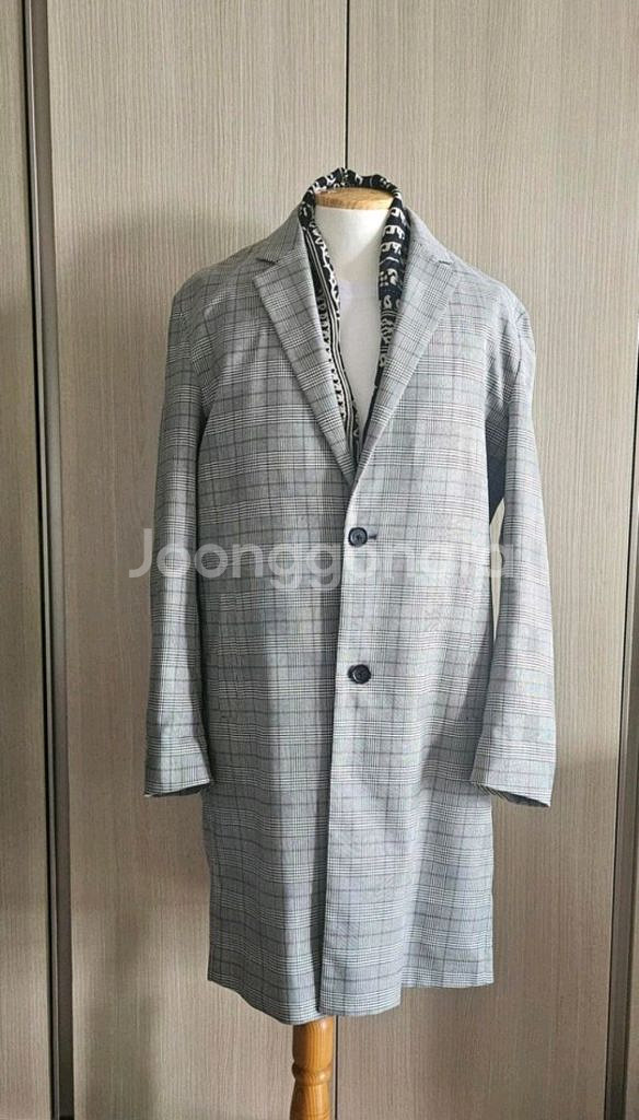 (배정남공항패션)무신사체크 롱 트렌치코트100 희귀단종--5