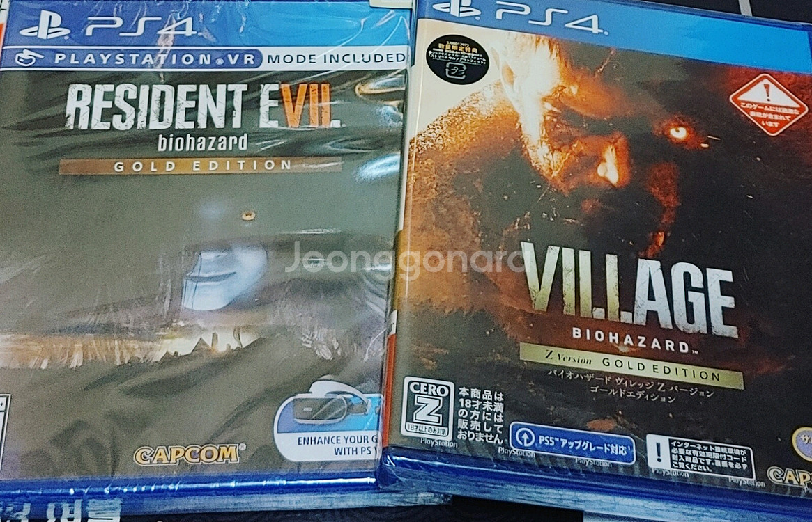 (미개봉/택포)PS4바이오하자드7+빌리지 골드팝니다!!--2