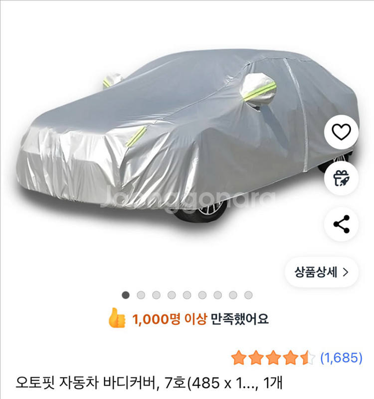 새상품 오토핏 자동차 바디커버 7호--0