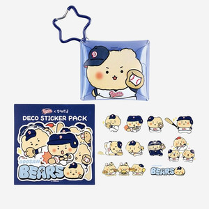 두산베어스 망그러진 곰 망곰 PVC 파우치 키링 스티커