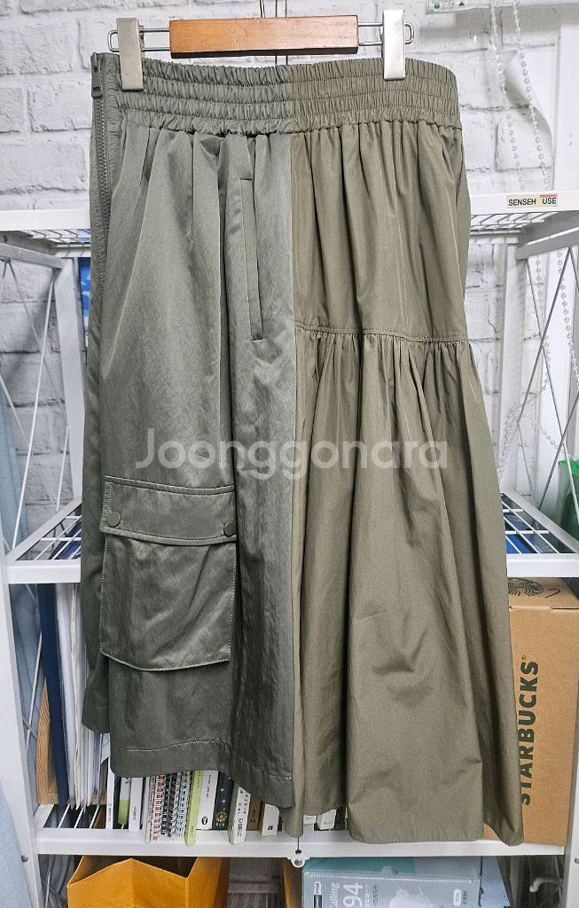 럭키슈에뜨 밴딩스커트 27~28 플레어 카키치마WL70--3