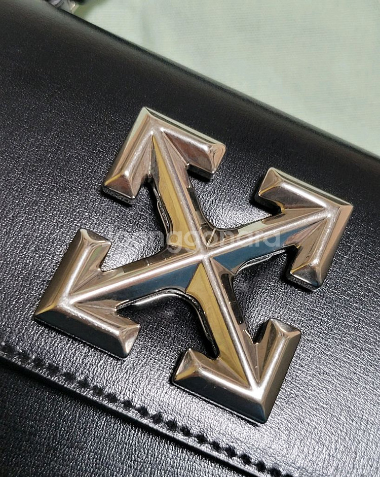 정품 오프화이트 지트니 1.4 탑 핸들 백 블랙--2