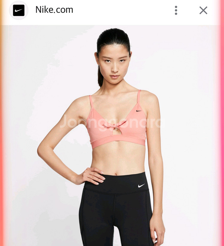 나이키 핑크 스포츠 브라탑--0