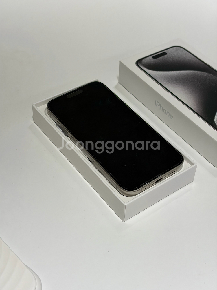 아이폰 15프로 화이트 티타늄 풀박스 512gb--2