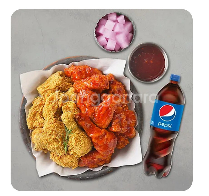 멕시카나치킨 후라이드반양념반 +콜라 1.25L 기프티콘--0