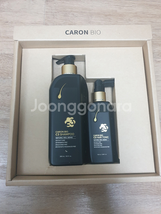 카론바이오 C3 샴푸 + 헤어토닉 세트 두피모발케어 천연약산성 탈모샴푸 미개봉 새제품--0
