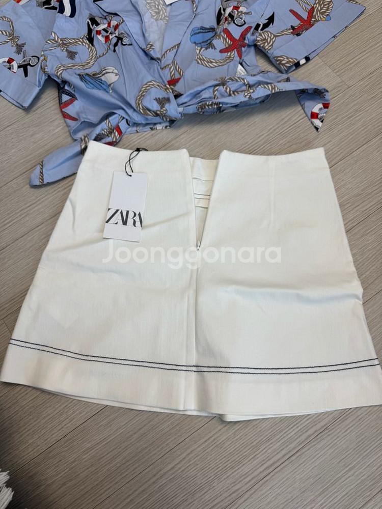 세트) 자라 zara 마린 프린트 셔츠 S 스커트--3