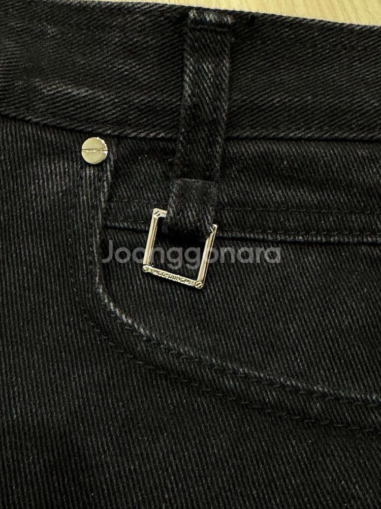 우영미 롱스트레이트 흑청 데님 22ss--3