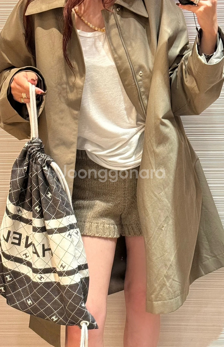 <새상품> 샤넬 스트링 백팩 그레이--0