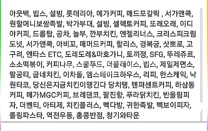 페이즈아웃백빕스서가앤쿡매드포갈릭롯데리아)올리브영맥도날드--1