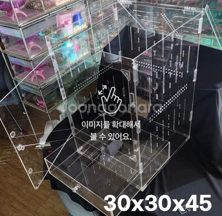 드곤 피그미 다람쥐 아크릴 303045 케이지 팔아요--0