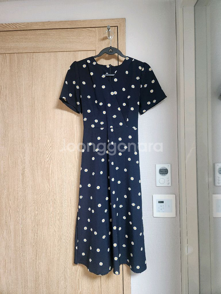 네이비 꽃프린트 롱원피스--0