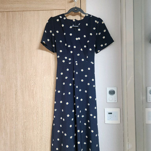 네이비 꽃프린트 롱원피스