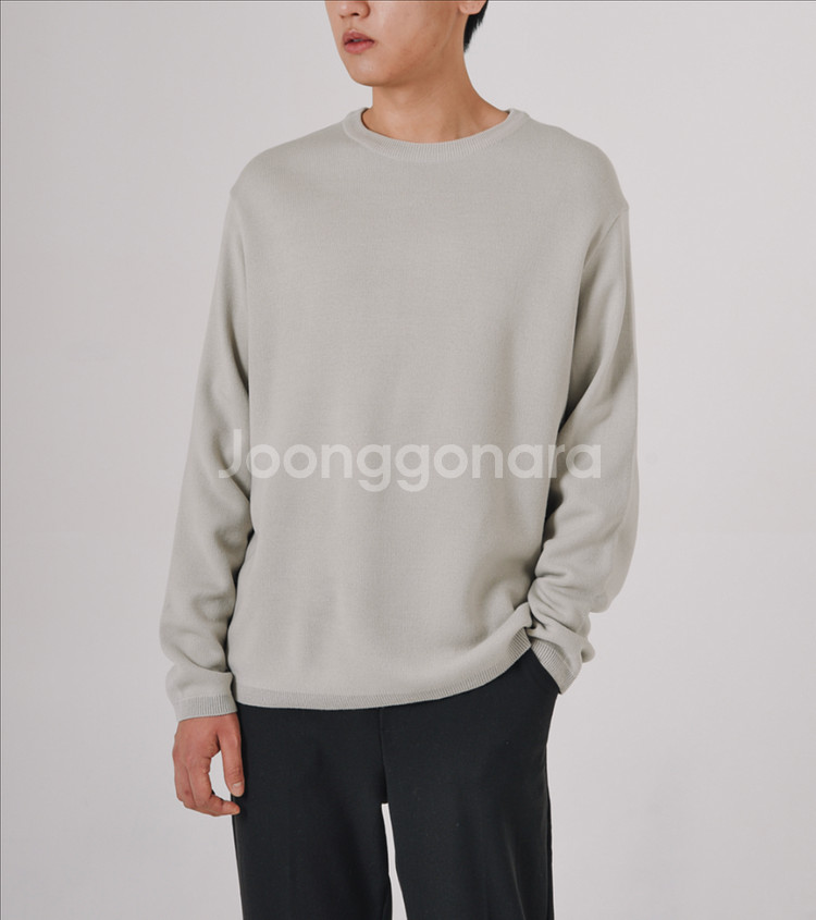 무신사 파인 울 세미오버 니트 라이트그레이(M)새상품--1