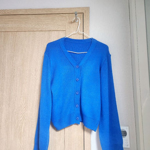 코발트블루 여자 박시 가디건