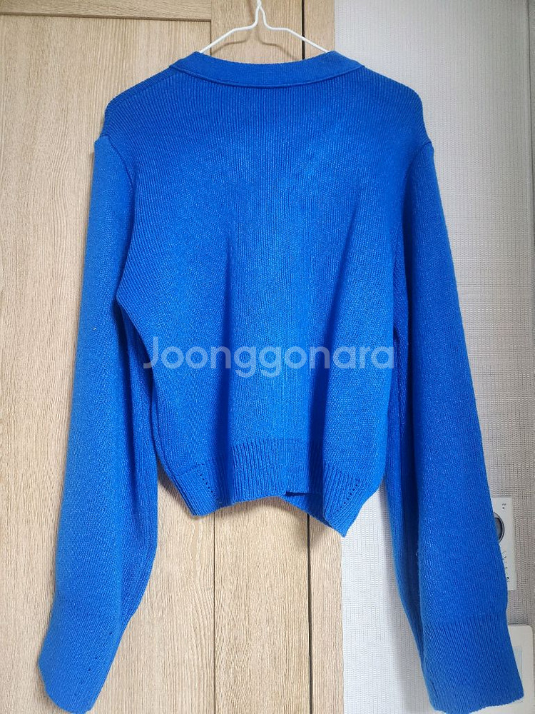 코발트블루 여자 박시 가디건--3