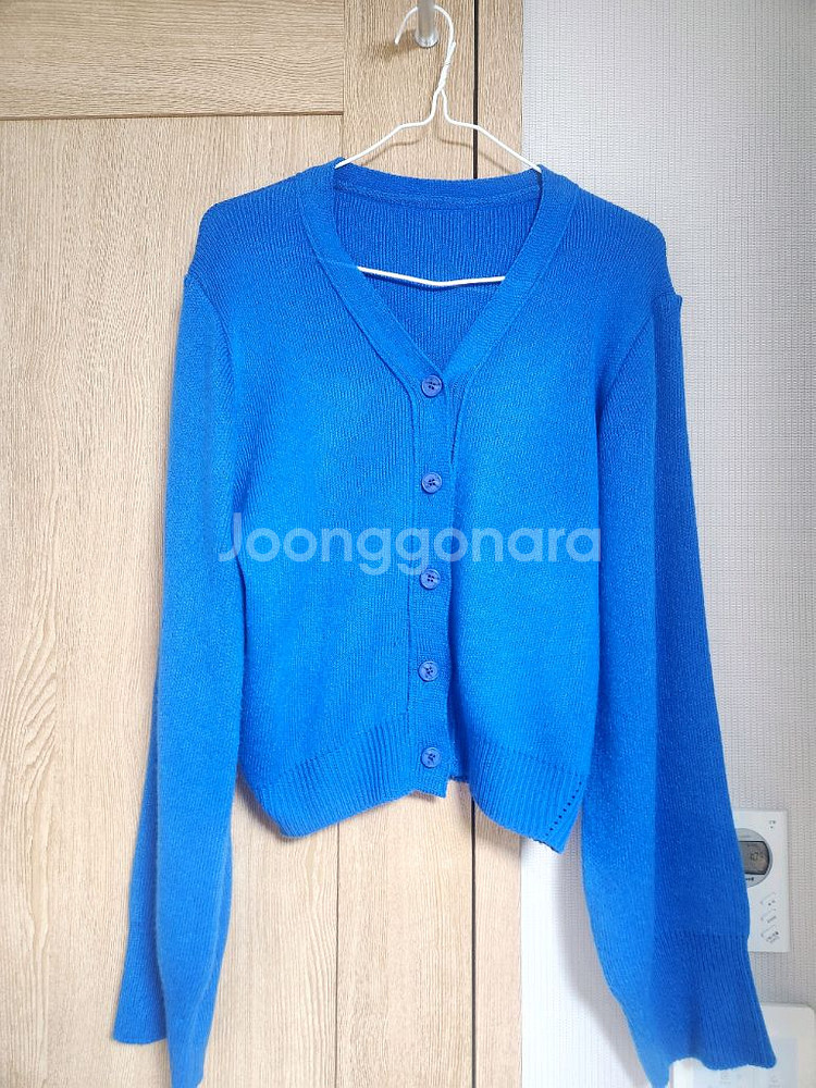 코발트블루 여자 박시 가디건--1