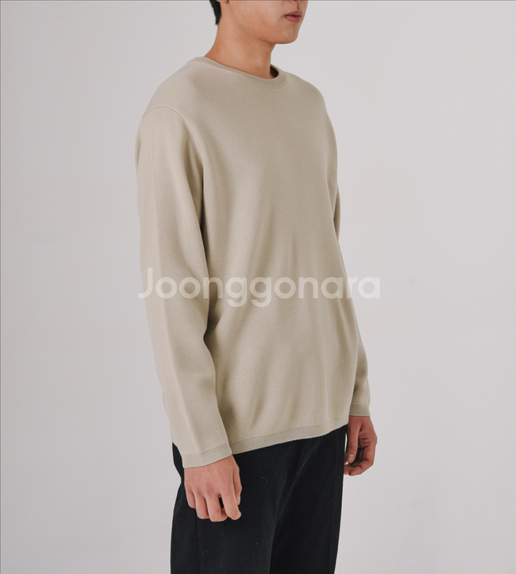 무신사 파인 울 세미오버 니트 라이트베이지(M)새상품--1