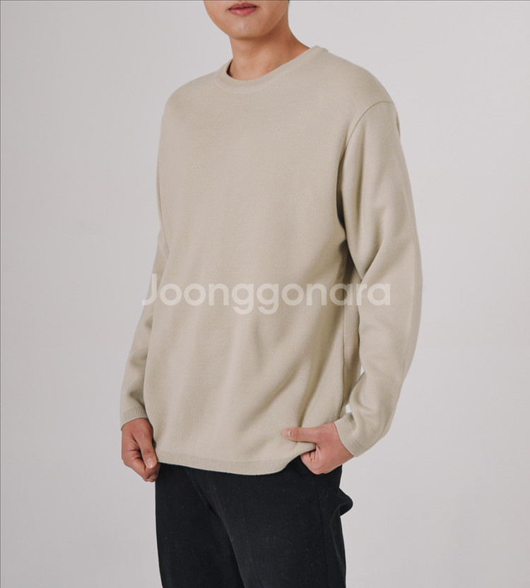 무신사 파인 울 세미오버 니트 라이트베이지(M)새상품--0