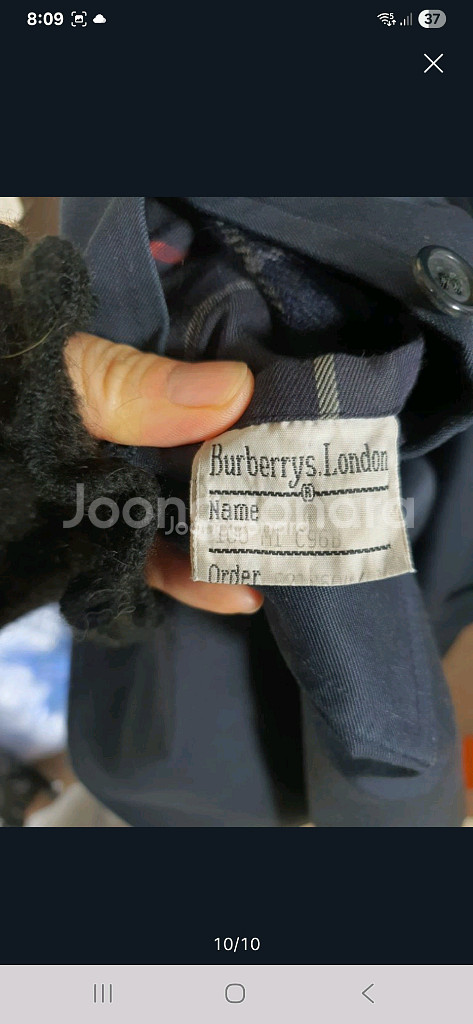정품 버버리 남성 트렌치코트 100(모 내피 있음)--9