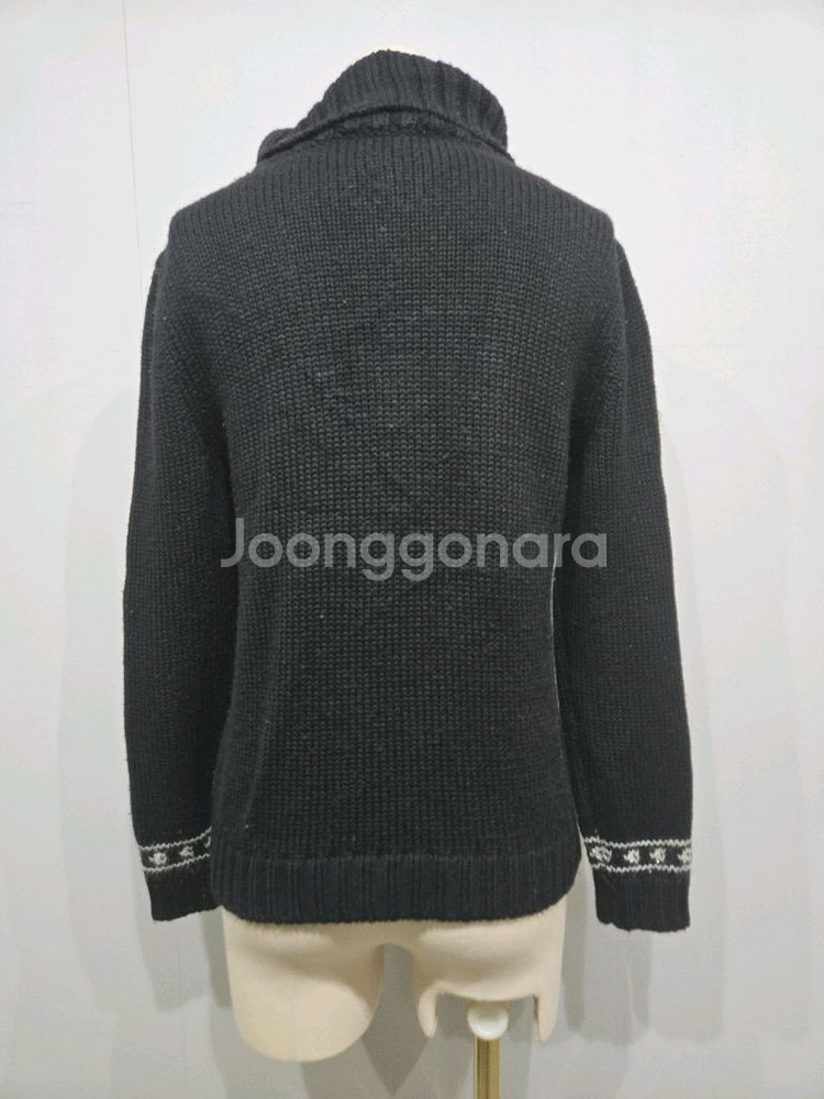 마렐라 블랙 패턴 롤넥 니트 스웨터 막스마라--1