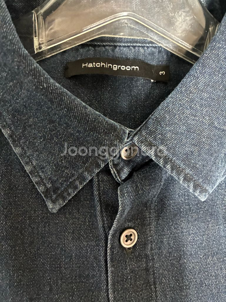 [3]해칭룸 크롭 셔츠 워시드 딥블루 컬러 팝니다.--4