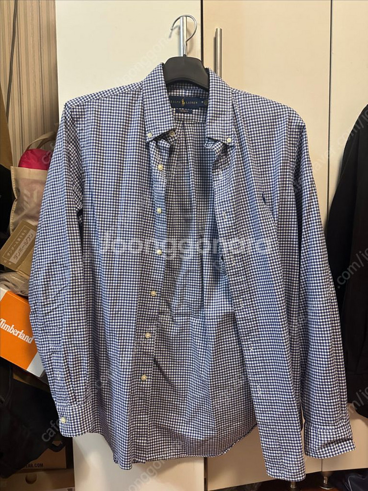 폴로 랄프로렌 깅엄체크셔츠 M--0